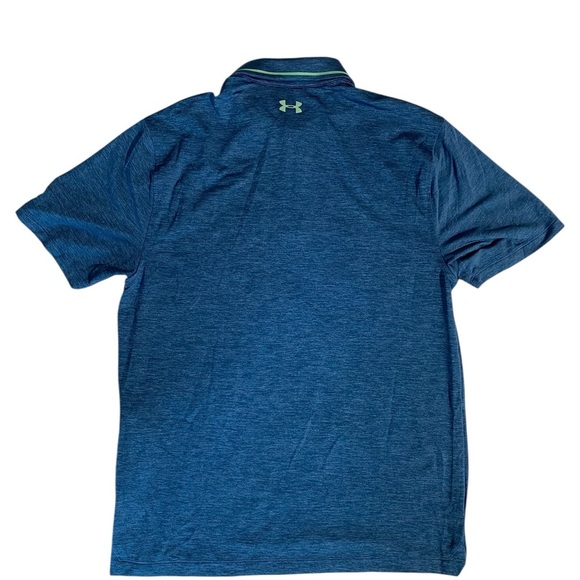 Under Armour Blue Athletic Polo Shirt with Stripe Detail - Picture 2 of 8